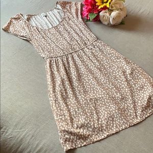 Taupe and White Dotted Dress